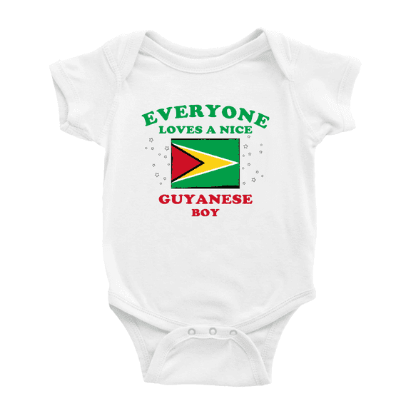 Everyone Loves a Nice Guyanese Boy Cute Baby Bodysuit (White, 6-12 Months)