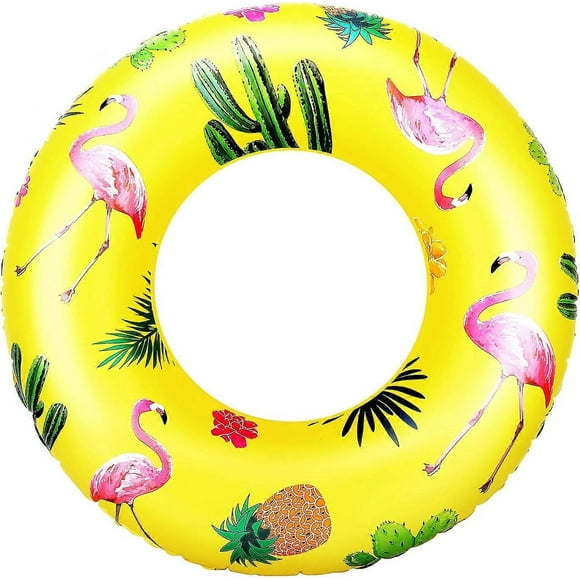 Flamingo Swim Rings, 90cm Diameter Inflatable Pool Float Swimming Pool Float Tube Cute Round Swimmin