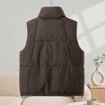 thumbnail image 5 of QSXADF Women's Winter Warm Puffer Vests Stand Collar Quilted Waterproof Zipper Pockets Sleeveless Solid Ladies Outdoor Jacket, 5 of 5