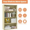 thumbnail image 5 of Four-Tier Living Room Bookshelf, Small Bookcase with 3 Shelves for Small Spaces, Standing Display Bookshelf with Storage, Book Shelves for Bedroom, Office, Milky White, 5 of 6