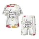thumbnail image 1 of Fotbe Home Sweet Home Floral Pijama Estampada de 2 Piezas para Niños – Ropa de Dormir de Manga Corta Cómoda para Niños y Niñas, Camiseta y Shorts de Algodón-3X-Large, 1 of 6