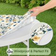 thumbnail image 4 of Botanical Floral Round Tablecloth with Elastic Edge, Durable Water-Resistant Polyester for Kitchen or Patio Table, Fits 44-52 Inch Surface, 4 of 6