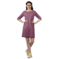 thumbnail image 2 of Moomaya Robes Mini Femmes Coton Slub Robes d'Été Manches 3/4 Robe Droite, 2 of 4