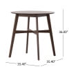thumbnail image 4 of GDF Studio Cedric Mid Century Modern Fabric Upholstered Counter Height 3 Piece Bistro Set, Light Beige and Walnut, 4 of 13
