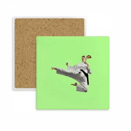 

Flying Kick Martial Arts Practice Coaster Cup Mat Mug Subplate Holder Insulation Stone