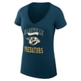 thumbnail image 2 of Women's G-III 4Her by Carl Banks Navy Nashville Predators Super-Slim Fit Lightweight Team Logo Graphic V-Neck T-Shirt, 2 of 3