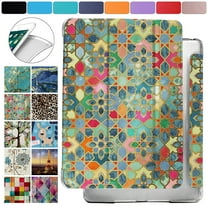 iPad 9.7 Inch 2013 Air 1 2014 Air 2 2017 5 2018 6 Gen [ 5th 6th Air 1st 2nd ] A1893 A1822 A1566 A1474 MD785LL/B MD788LL/B MD786LL/B MD789LL/B Dual Angle Stand Honeycomb Printed Cover - Damask