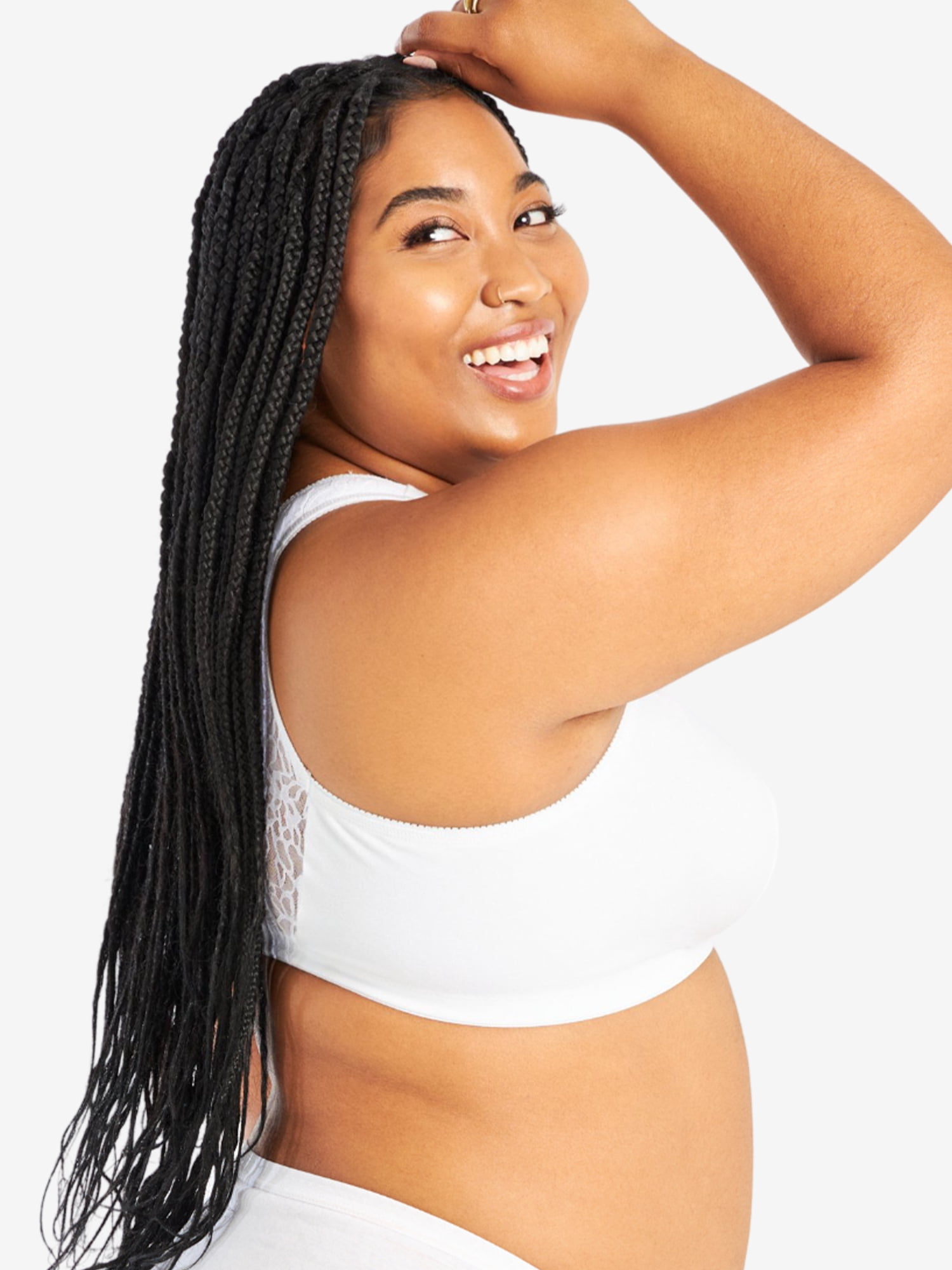 Leading Lady, The Indy, Unpadded Wireless Bra, Lace Racerback, Front Close, Light Support, Comfort, Breathable Cotton Bra (Women's & Women's Plus)