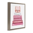 thumbnail image 3 of Stupell Industries Pink Book Stack Fashion Handbag Beauty & Fashion Painting Brown Floater Framed Canvas Art Print Wall Art, 25 x 25, 3 of 9