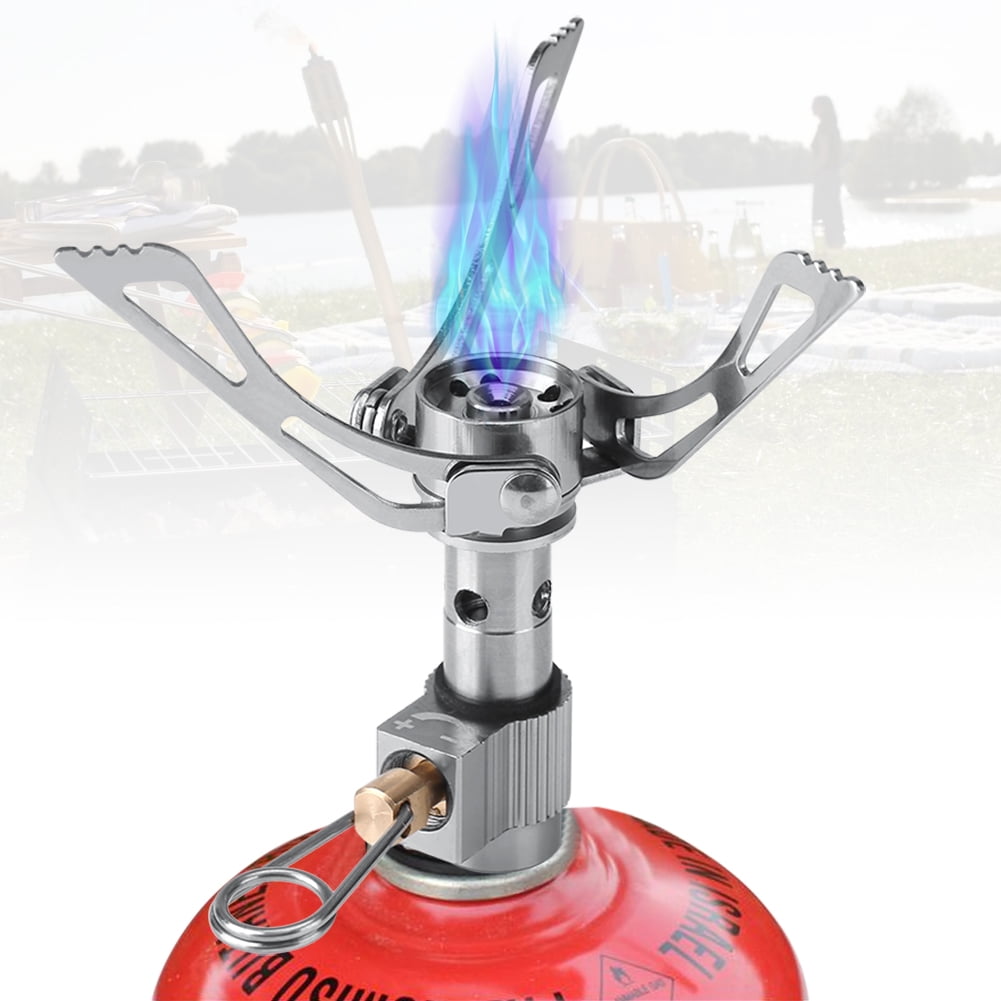 Walfront Stainless Steel Mini Portable Camping Gas Stove Outdoor