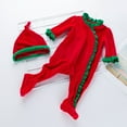 thumbnail image 5 of Zwiiyzr Infant Baby Boy Girl Clothes My First Christmas Santa Claus Velvet Jumpsuit and Hat Two Piece Outfits Long Sleeve Onesie Red, 5 of 5
