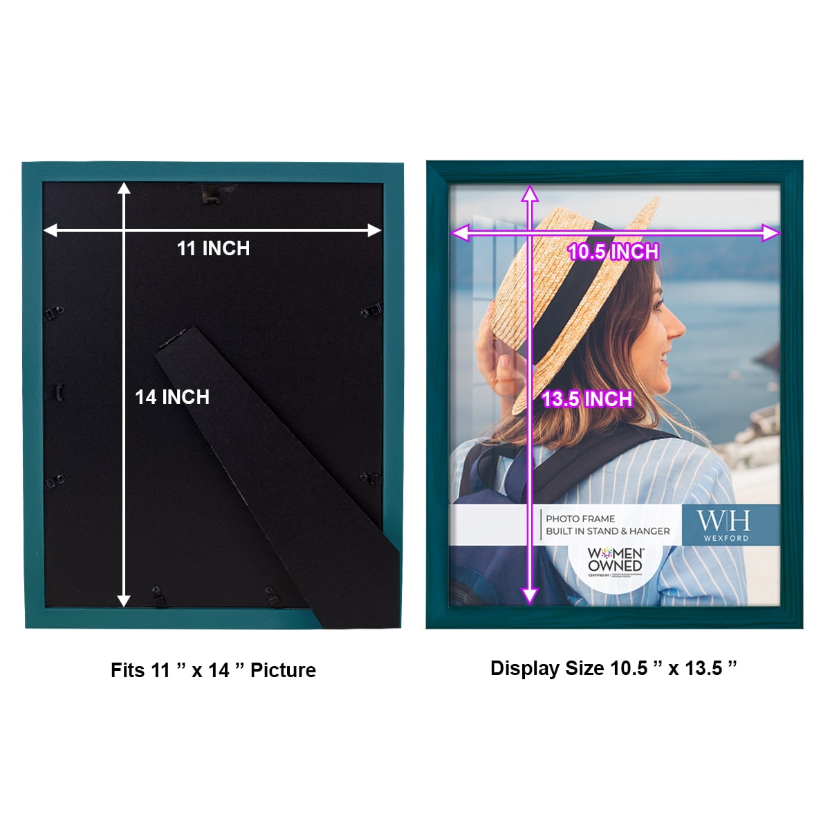 Woodgrain 11 in. x 14 in. Ocean Blue Picture Frame