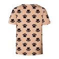 thumbnail image 5 of Otvok Womens Fashion Dog Paw Print Short Sleeve Out Blouse Funny Round Neck T-Shirt, 5 of 6