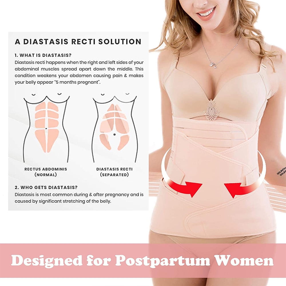 Postpartum Belly Wrap 3 in 1 Post Partum Support Girdles C Section Recovery Belly Waist Pelvis Wrap Postnatal Trainer Walmart