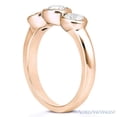thumbnail image 3 of Round Cut Forever Brilliant Moissanite 3-Stone Engagement Ring in 14k Rose Gold, 3 of 5