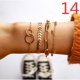 thumbnail image 1 of JJ juego de 6 pulseras Boho para mujer borlas hojas circulares cadenas brazalete joyería, 1 of 4