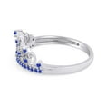 thumbnail image 3 of AFFY Round Cut Simulated Blue Sapphire Princess Crown Ring In 14k White Gold Over Sterling Silver Ring Size-6, 3 of 6