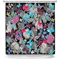 thumbnail image 1 of Shower Curtains 70" x 84" from DiaNoche Designs by Julie Ansbro - Butterflies Black, 1 of 1