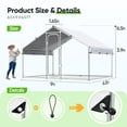 thumbnail image 7 of Quictent Large Metal Chicken Coop Run for 10+ Poultry with Heavy Duty Wire Mesh and Waterproof Roof Cover, Outdoor Walk-in Cage Peak Hen House for Yard Farm, 6.6x9x6.6FT, 7 of 7
