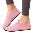 thumbnail image 2 of CIENVNSTG Unisex Honeycomb Textured Decorative Buckle Barefoot Water Shoes Quick‑Dry Non‑Slip Translucent Sole Aqua Socks Slip‑On Breathable Footwear for Beach Swim Surf Pink 42, 2 of 7