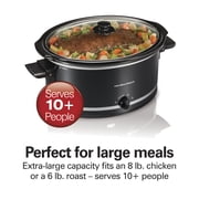 Hamilton Beach 8 Qt Slow Cooker, Stoneware Crock with Removable Pot, Black