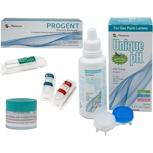Menicon Progent Contact Lens Cleaner, Unique Saline Solution 2 Items