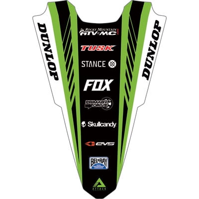 Attack Graphics Turbine Rear Fender Decal Green for Kawasaki KX125 2003-2005