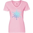 thumbnail image 3 of Inktastic Christmas Blue Ice Snowflake Women's V-Neck T-Shirt, 3 of 5