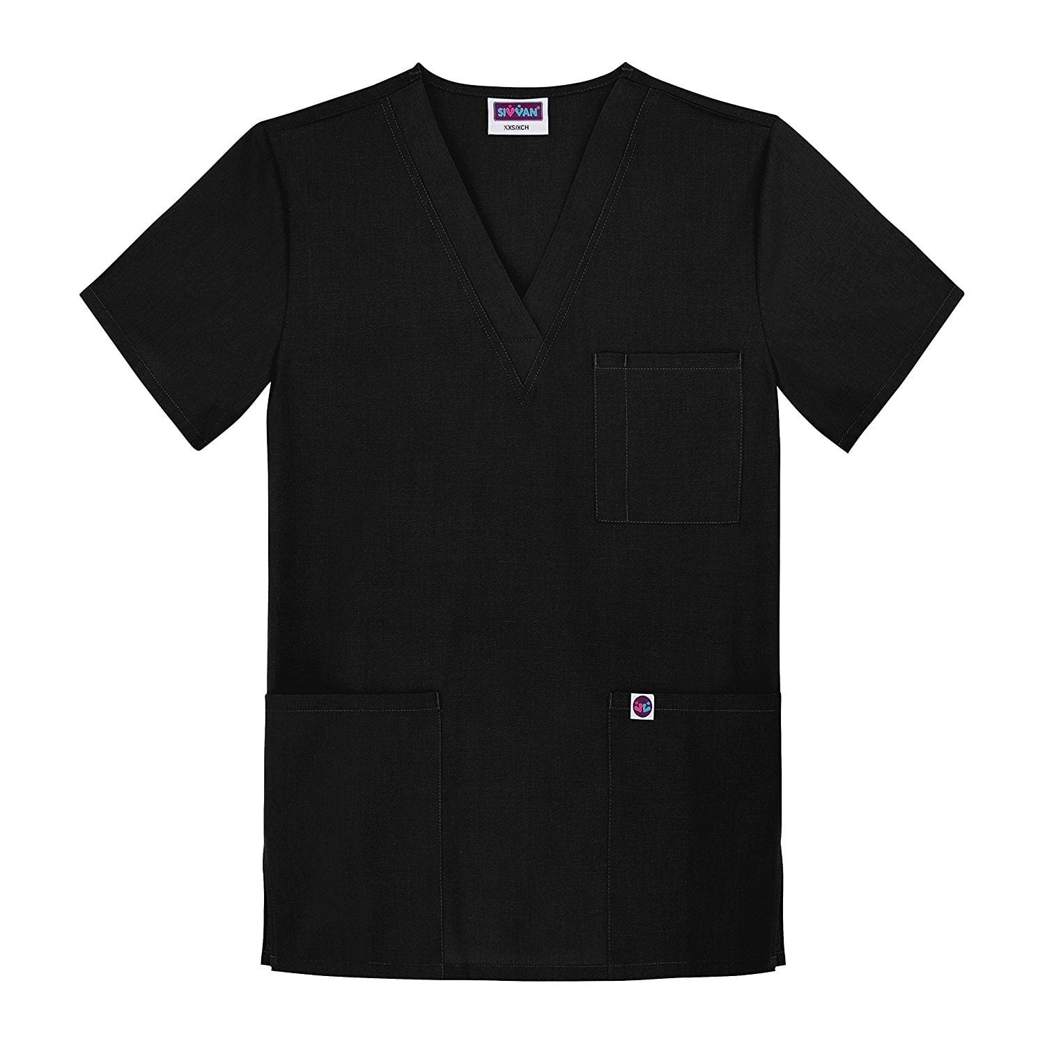 Sivvan Unisex Scrubs VNeck 3 Pocket Top Available in 12 Colors