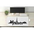 thumbnail image 2 of Eiffel Tower Computer Mouse Pad, Basic Typographic Modern Design of France Paris with Cityscape, Rectangle Non-Slip Rubber Mousepad X-Large, 35" x 15", Charcoal Grey and White, by Ambesonne, 2 of 2