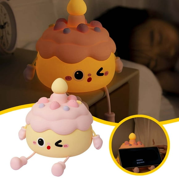 asddcavvf Cute Kids' Birthday Cake Night Light With Adjustable Timing And Three Of Dimmable Light For Stress And Bedside Decoration Lamp without Electricity