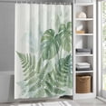 thumbnail image 6 of Summer Botanical Shower Curtain Set, Waterproof Shower Curtains for Bathroom, Green Palm Leaves Tropical Plant Washable Fabric Cloth Bath Curtain for Bathtub Decoration with Hooks 60x72 Inches, 6 of 9