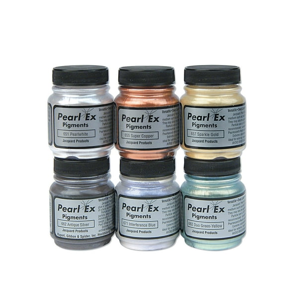 Set de Polvos Pigmento Jacquard Pearl Ex 6 Colores Tarro de 15 mL