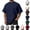 26# Navy, variant on Mens Fashion Short Sleeve Tshirts Workout Oversize Pullover Solid Color Casual Tees Wine XXL
