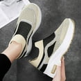 thumbnail image 5 of Mepaouo Womens Walking Shoes Sock Fashion Sneakers Slip on Air Cushion Platform Mesh Shoes(Beige,6), 5 of 6