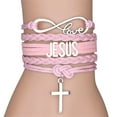 thumbnail image 4 of HGYCPP Jesus Braided Bracelets Multilayer Wrap Religious Cross Ornaments Birthday Gift Valentine's Day Festival Present Jewelry, 4 of 11