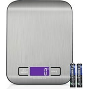 Food Kitchen Scale, Weight Grams and Oz, LED Backlit Display, Stainless Steel