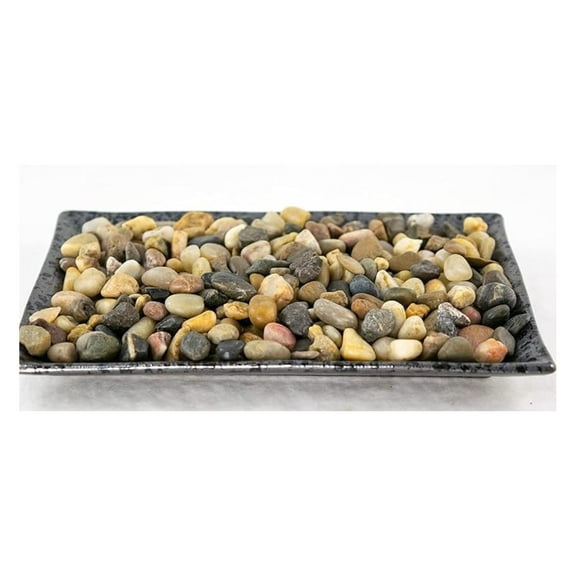 Ceramic Plant Drip Tray - 7.75" Rectangular Black Indoor Plant Saucer with Pebbles - Humidity Tray for Potted Plants, Window Sill Protection