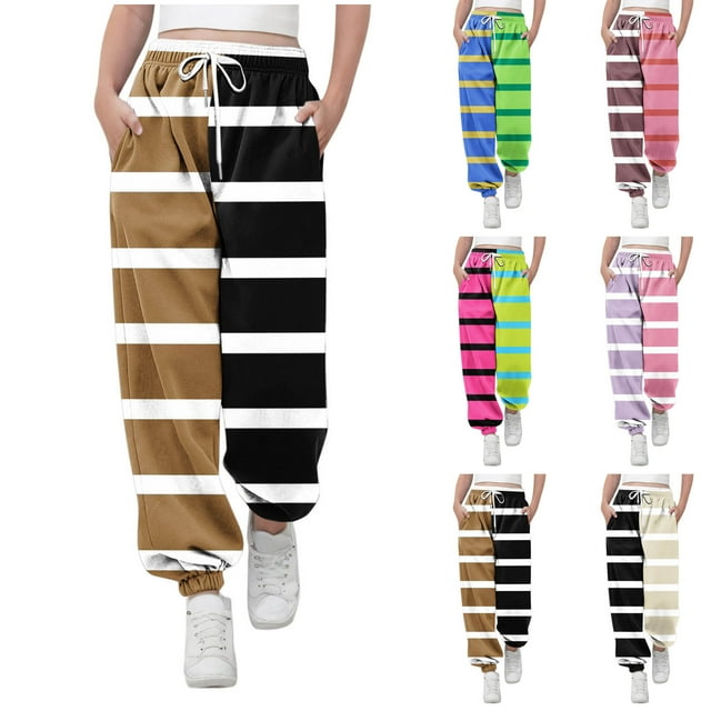 WRKEKC Kids Printed Sweatpants Abstract Pattern Drawstring Elastic Waist Cuffed Hem Lightweight Breathable Comfy Spring Summer Pants for 3-14 Years