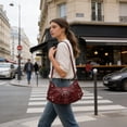 thumbnail image 3 of Crossbody Bag for Women, Retro Shoulder Handbag with Adjustable Buckle Strap, Lightweight Pleated Underarm Purse, for Daily Commute and Casual Outings, 3 of 6