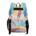 thumbnail image 3 of ALAZA Clear Backpack Unicorn Standing on Rainbow PVC Transparent BookBag, 3 of 7