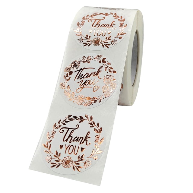 KLKCMS 500 Pcs/rouleau Autocollants Merci Rouleau, Emballage de Vos Produits, Colis, Sacs, 2,5 cm