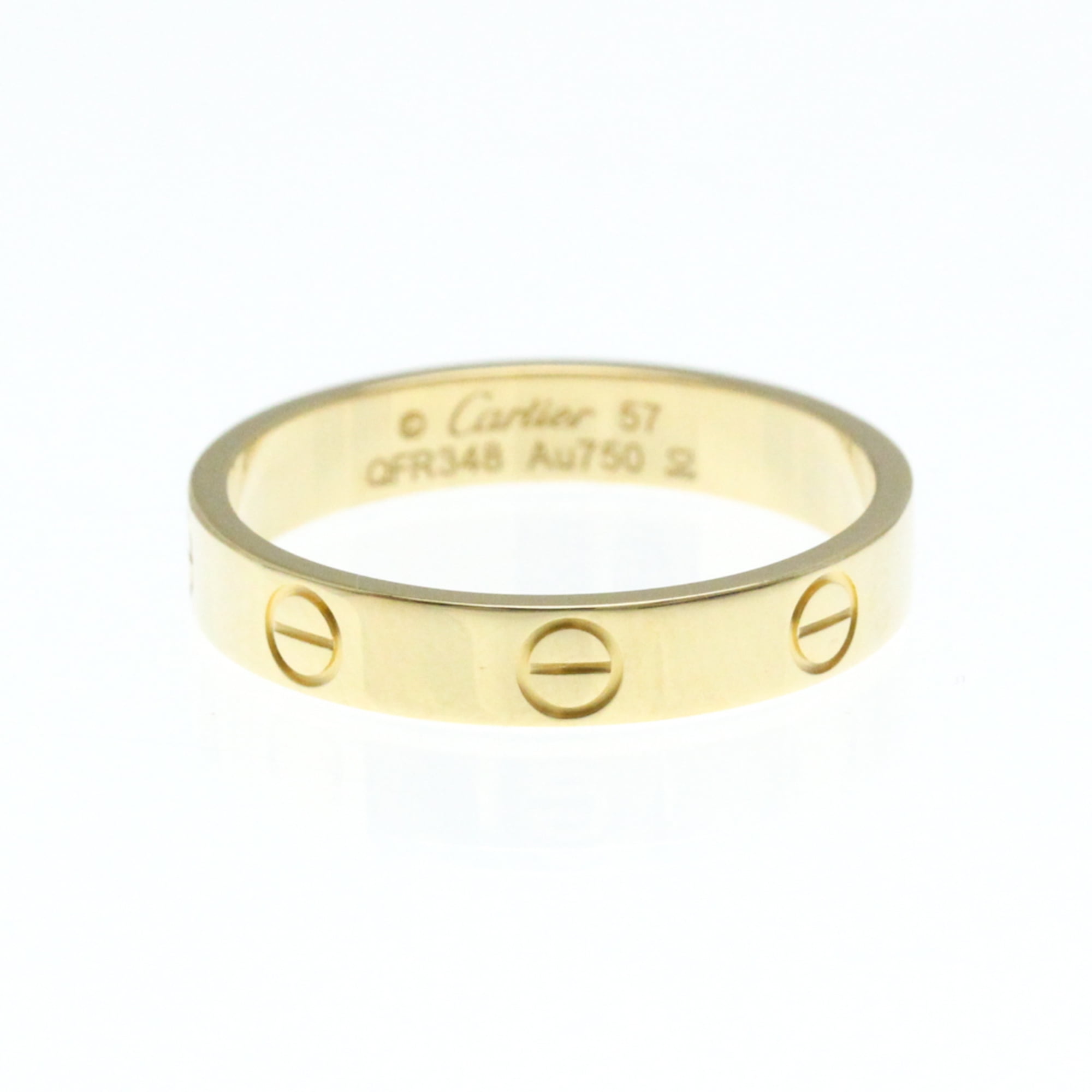 Pre-Owned Cartier Mini Love Ring Yellow Gold (18K) Fashion No Stone Band Ring Gold (Good)