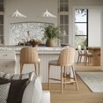 thumbnail image 2 of Nathan James Rikki Seagrass Bar Stool with Back, 2-Pack Boucle Counter Stool with Upholstered Seat, Solid Wood Frame, and Woven Seagrass Backrest, 2 of 5