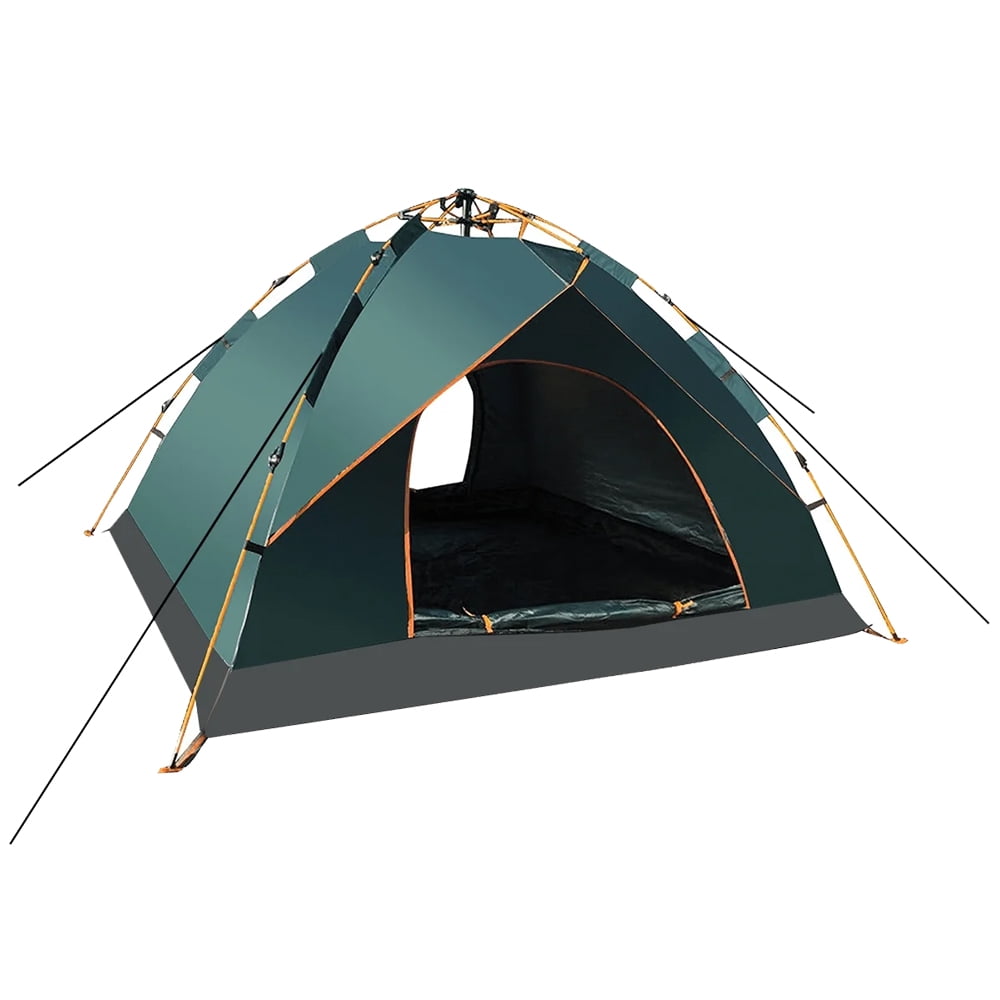 DERCLIVE Pop up Camping Tent, 2-4 Person, Automatic Setup Family Instant Tents, Waterproof Windproof Ropes Anti-UV, Ultralight Blackout Camping Tent Outdoor for Hiking Camp