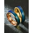 thumbnail image 4 of GKNET Colour Changing Mood Ring Stainless Steel Ring Mens Women Band 6mm Rose Golden-silver-7, 4 of 9