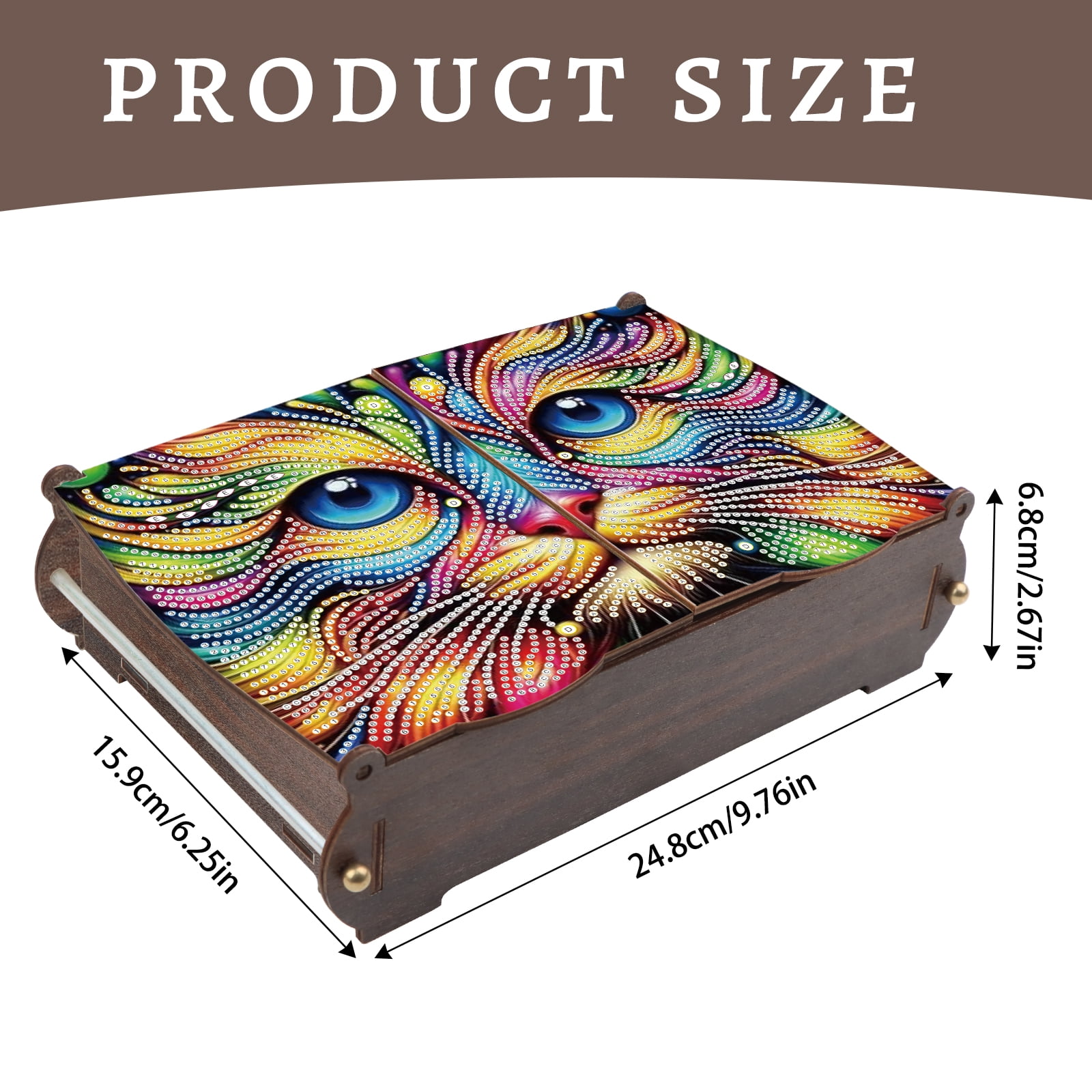 Diamond Painting Kit Storage Box, Colorful Owl DIY Multifunctional Craft Storage Box, Ideal for Home Office Holiday Gifts