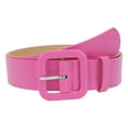 thumbnail image 2 of Women Belt Solid Color Thick Anti-break Adjustable Smooth Waist Decoration Wide Band Faux Leather Waist Belt Clothes Accessory, 2 of 8