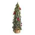 thumbnail image 2 of Nearly Natural 24" Green Flocked Artificial Christmas Tree with Berries and Pine Cones, 2 of 3
