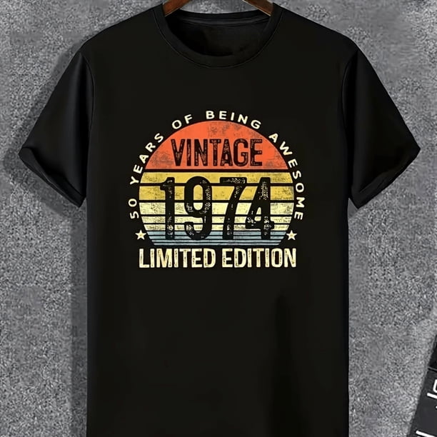 1pc Pegatina Edición Limitada de 1974 Adecuada para Camisetas, Sudaderas y Hoodies, Calcomanías para Hombres